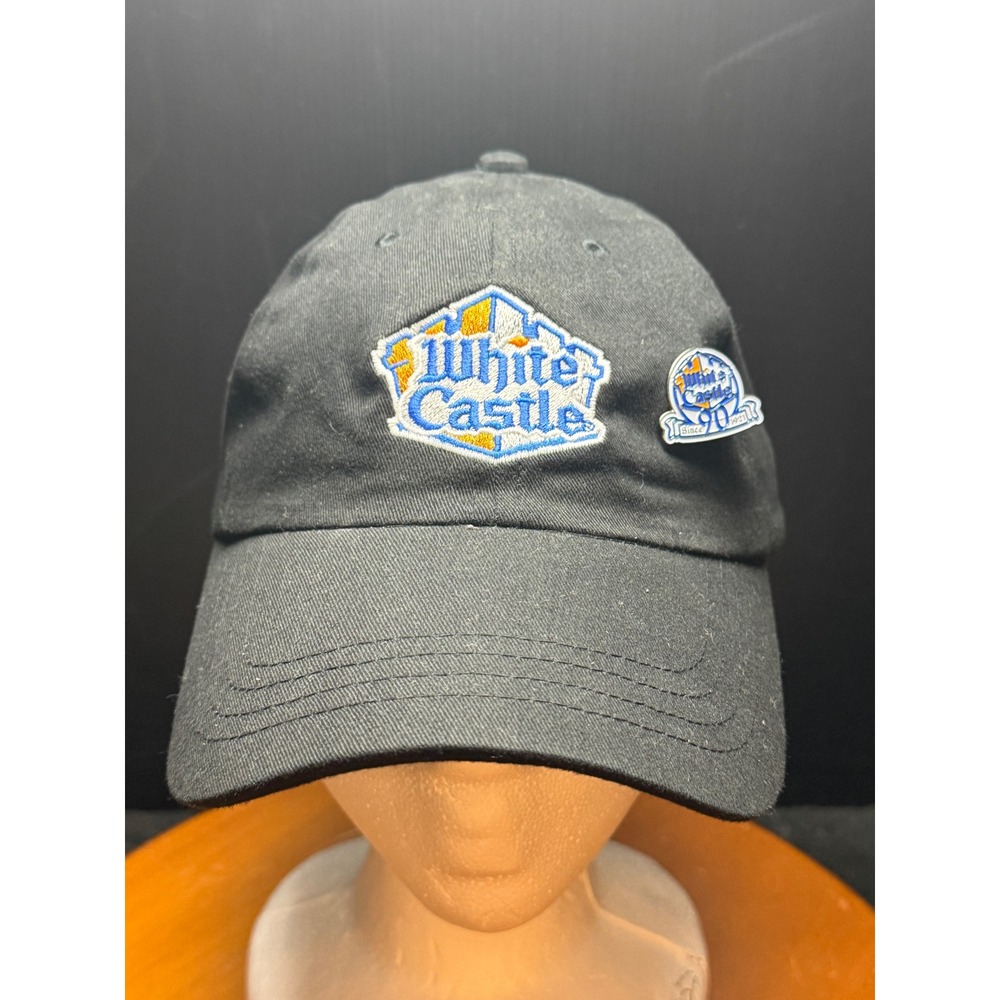 White Castle 90th Anniversary Black Baseball Cap Hat with Enamel Pin Cap America
